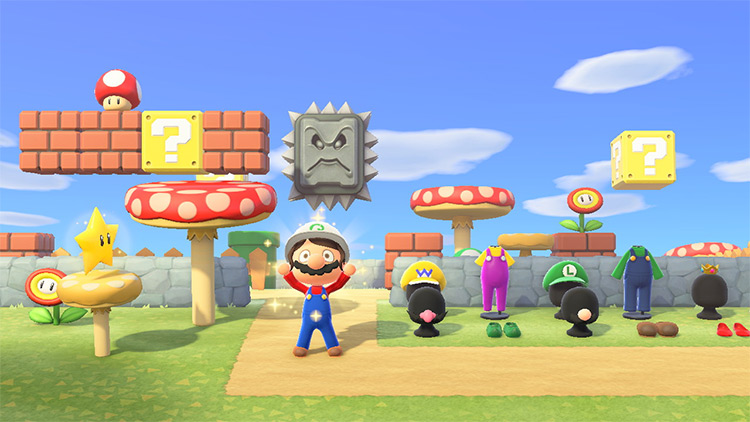 Mario Costume Decor Area Design in ACNH