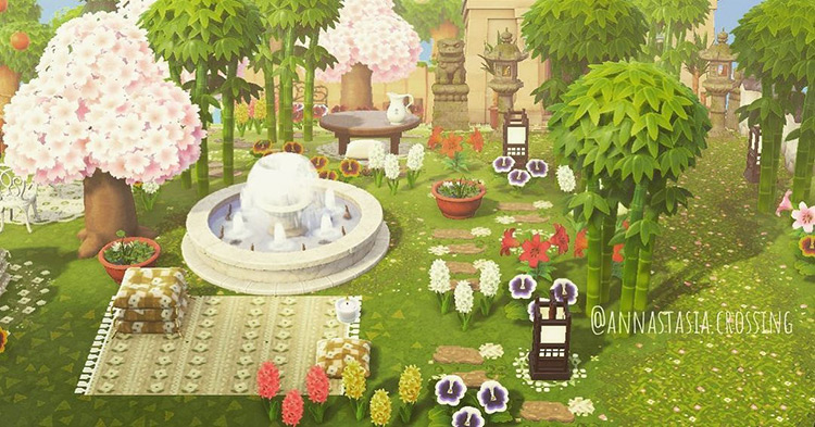 Open bamboo and forest shrine idea in ACNH