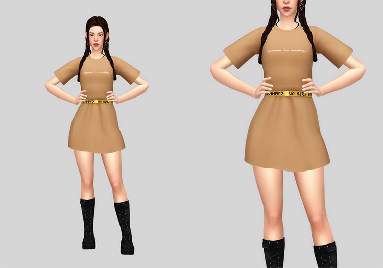 Shirt and belt-style Dress CC - TS4