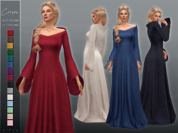 Sims 4 CC Long Dresses