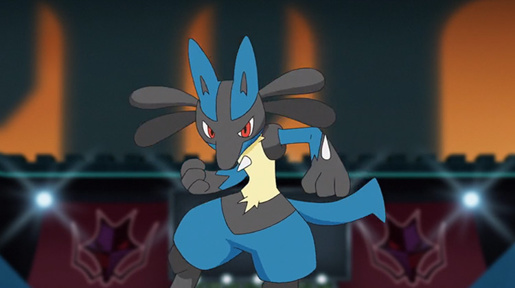 Lucario (Steel/Fighting) in the Pokémon anime