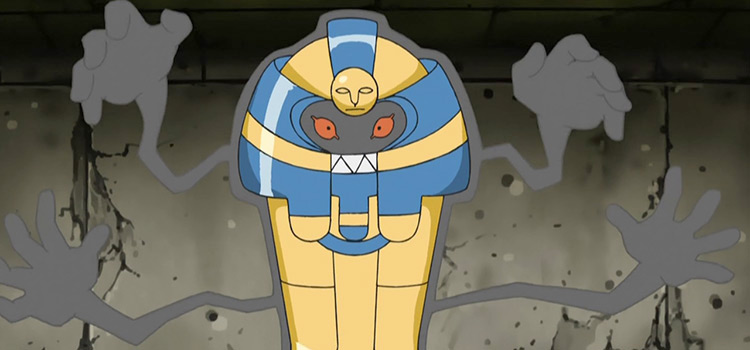 Cofagrigus creepy hands in Pokemon anime