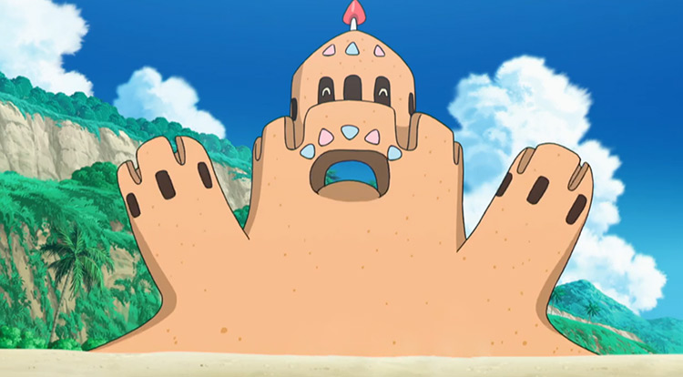 Palossand Pokemon anime screenshot