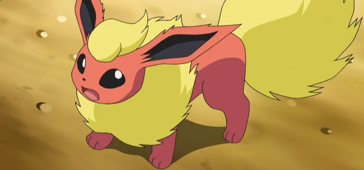 Flareon battle pose in Pokemon anime