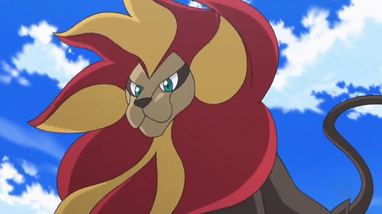 Pyroar Pokemon in the anime