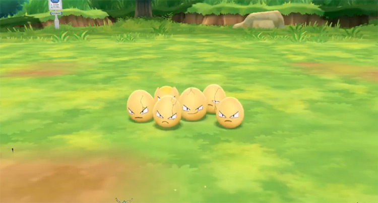 Shiny Exeggcute in Pokémon: Let's Go, Pikachu! and Let's Go, Eevee