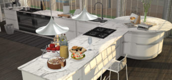 The Sims 4 - Massive kitchen island CC preview