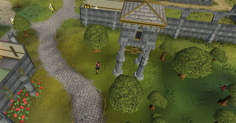 Outpost surrounded by oak trees / OSRS