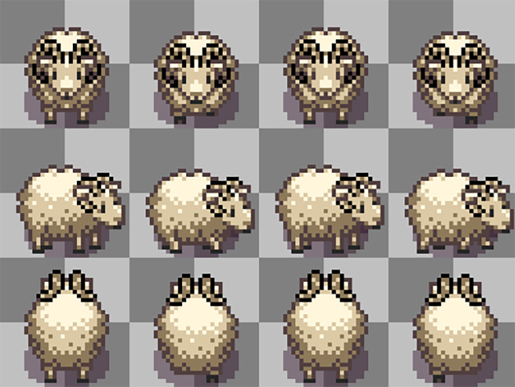Sheep with Horns / Stardew Valley Mod