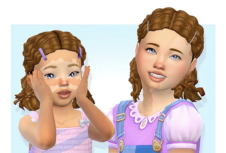 Pia & Pleasant Hair (Toddler/Child) by peachibloom Sims 4 CC