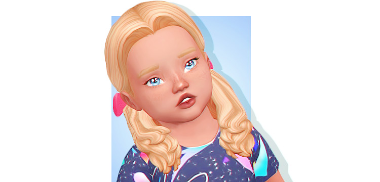 Curly Pigtails by leeleesims1 (Converted by neavys-sims) Sims 4 CC