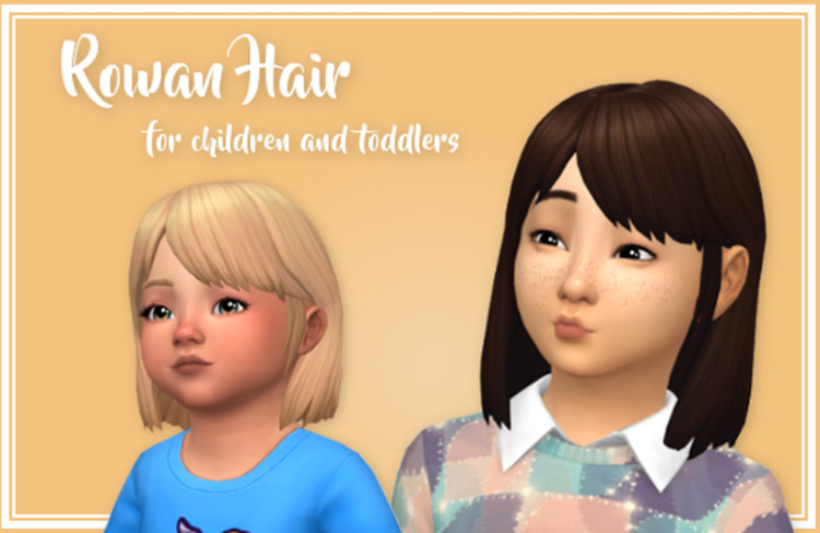 Rowan Hair (Converted for Children/Toddlers by stephanine-sims) Sims 4 CC