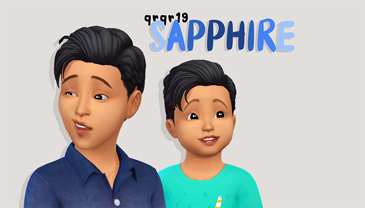 Conversions of Sapphire Hair by qrqr19 (Converted by stardze) for Sims 4