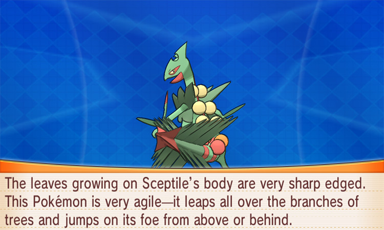 Mega Sceptile Pokedex in Pokemon Omega Ruby and Alpha Sapphire screenshot