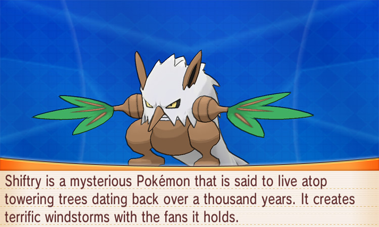 Shiftry Pokedex in Pokemon Omega Ruby and Alpha Sapphire screenshot
