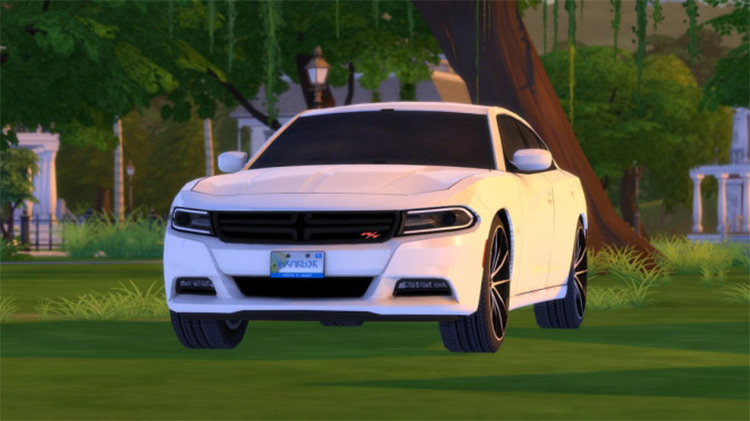 White Dodge Charger R/T (2015) Sims 4 CC