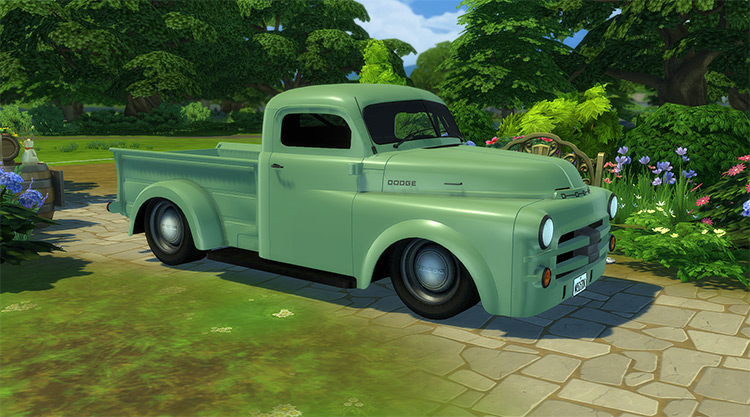 Green Dodge B-Series Retro Truck (1953) for Sims 4