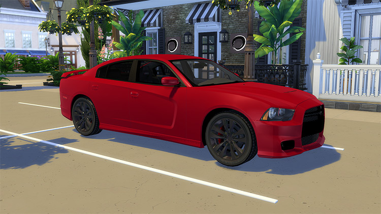 Red Dodge Charger SRT8 (2012) Sims 4 CC