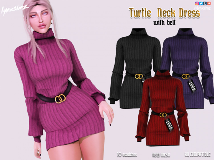 Sims 4 Turtleneck Dress CC  The Ultimate Collection   FandomSpot - 55