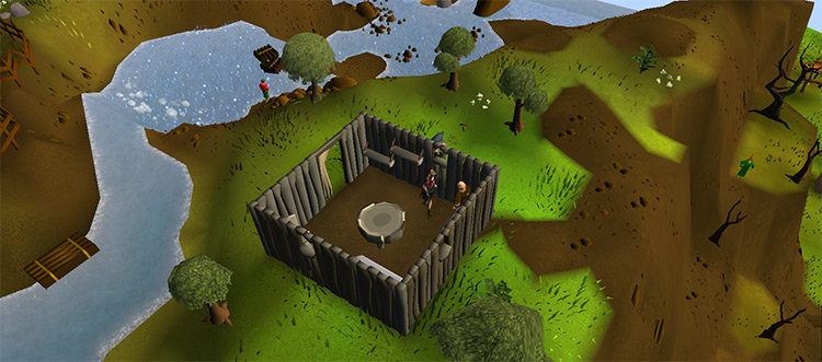 Talking to Otto near the waterfall / OSRS