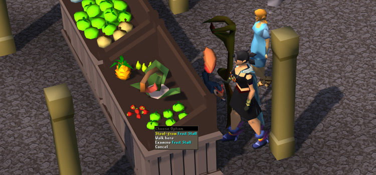 Stealing from the Fruit stall in Hosidius (OSRS)