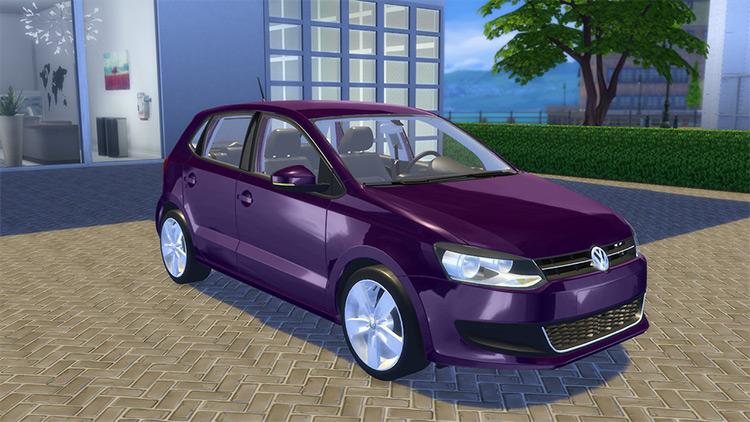Purple VW Polo Highline TSI (2010) Sims 4 CC