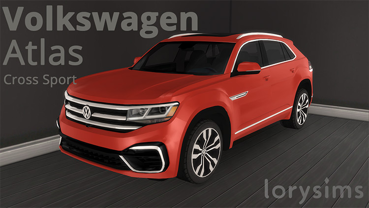 Orange VW Atlas Cross Sport SUV (2021) Sims 4 CC