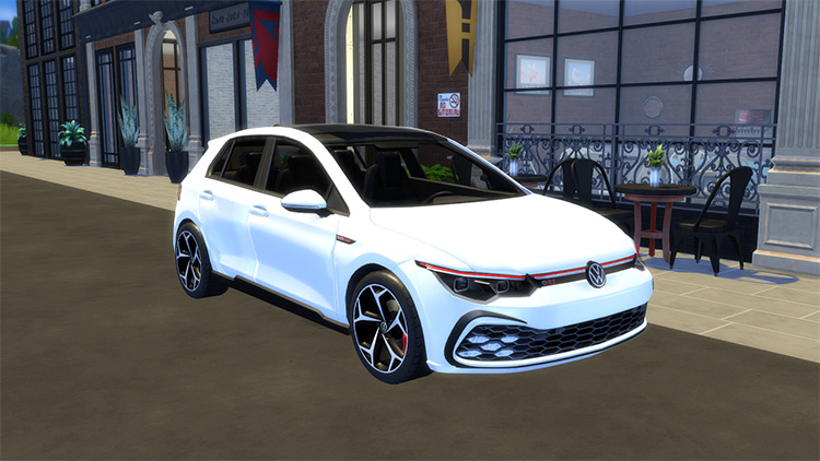 White VW Golf GTI (2021) Sims 4 Car CC