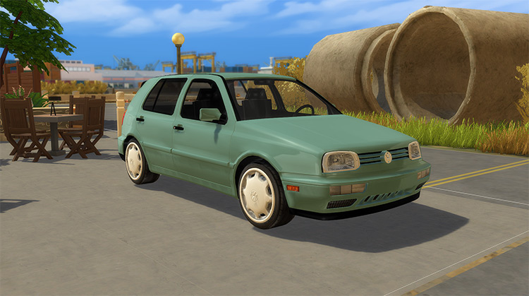 Old-School VW Golf MkIII Harlequin (1996) Sims 4 Car CC