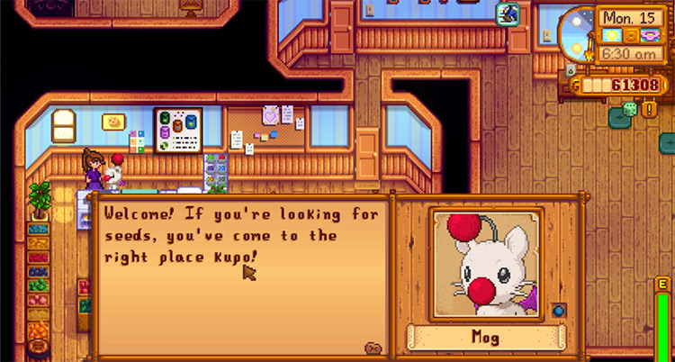 Turning Pierre into a Moogle Stardew Valley mod