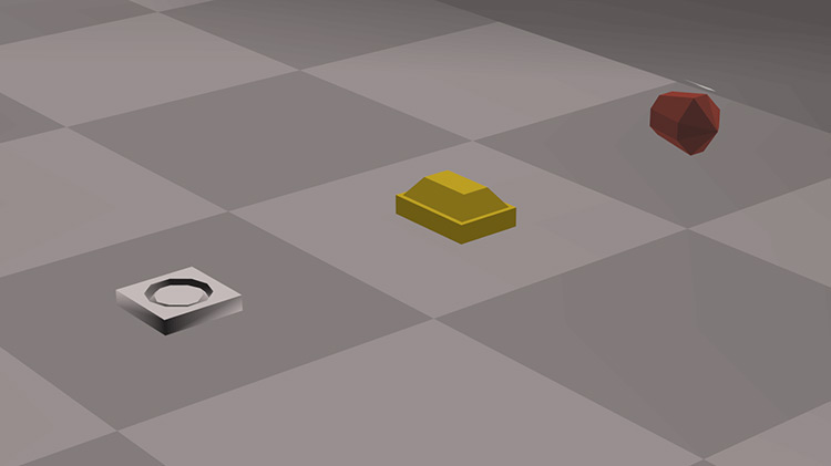 A ring mould, a gold bar, and a cut ruby / OSRS