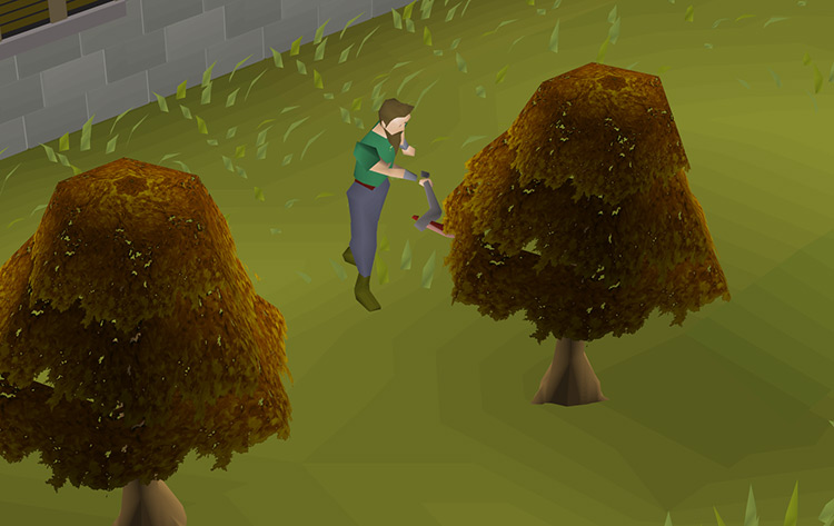 Player woodcutting for nests / Old School RuneScape