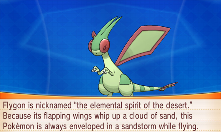 Flygon Pokedex in Pokemon Omega Ruby and Alpha Sapphire