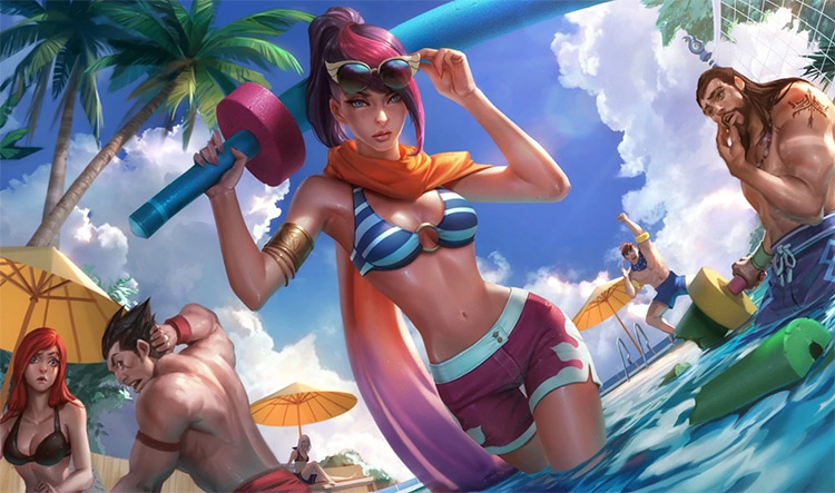 Pool Party Fiora Skin Splash Image from League of Legends