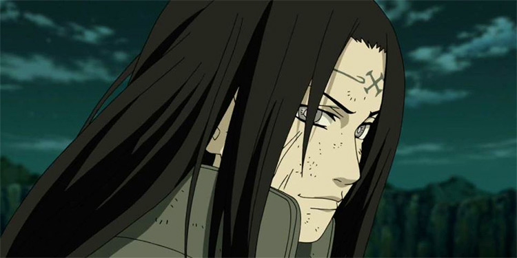 Neji Hyuga close-up screenshot in Naruto anime