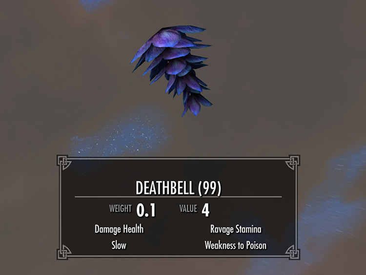 Deathbell inventory screenshot / Skyrim