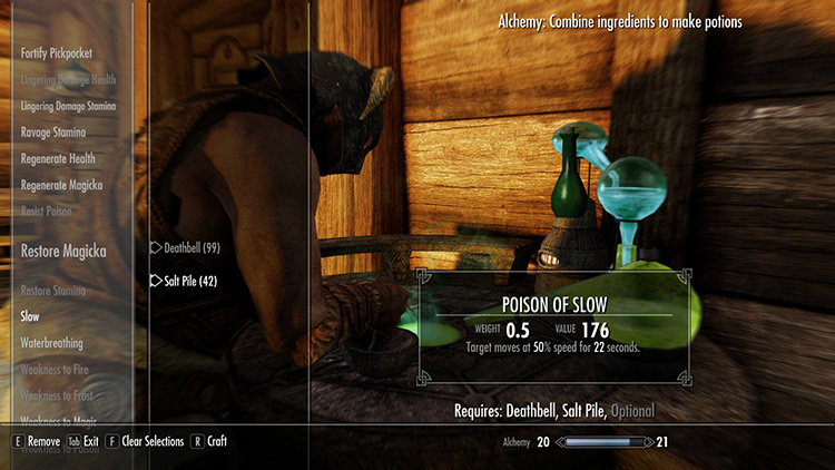Deathbell is used to create several poisons / Skyrim