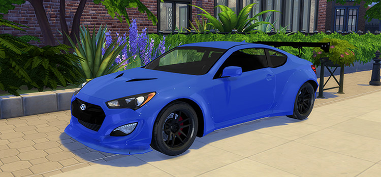 Blue Hyundai Genesis Coupe (Sims 4 CC)