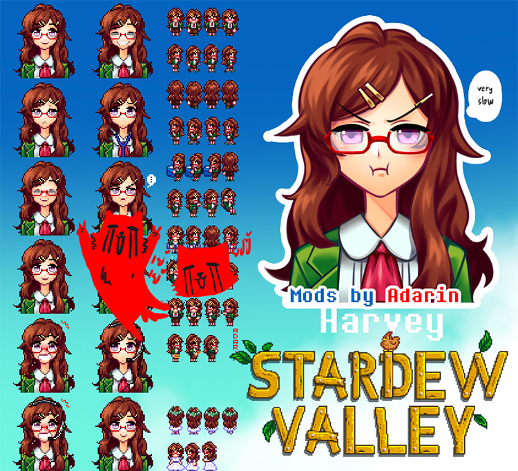 Harvey Girl Gender Swap / Stardew Valley Mod