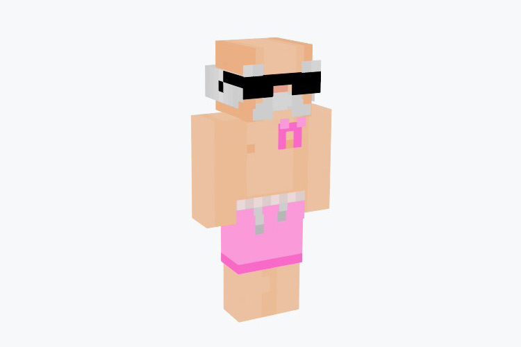 Old Man at the Beach Minecraft Skin (in sunglasses)