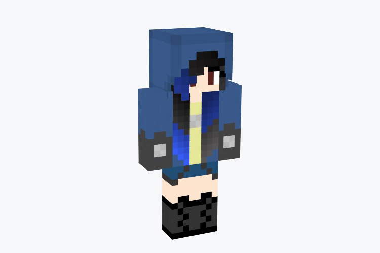 Lucario Hoodie Girl Skin For Minecraft