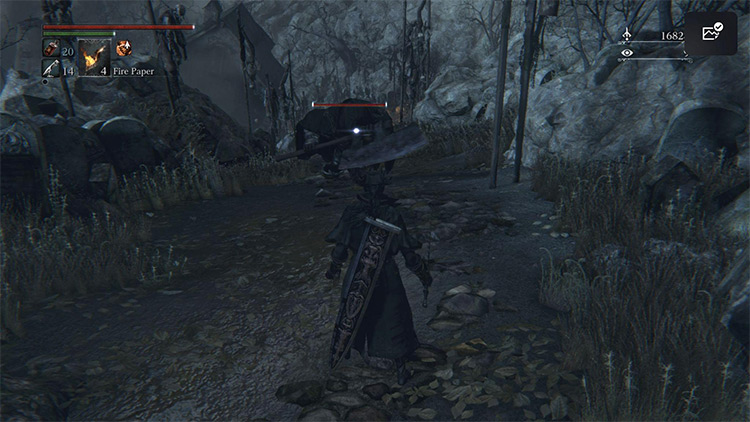 The first Executioner running up the hill / Bloodborne