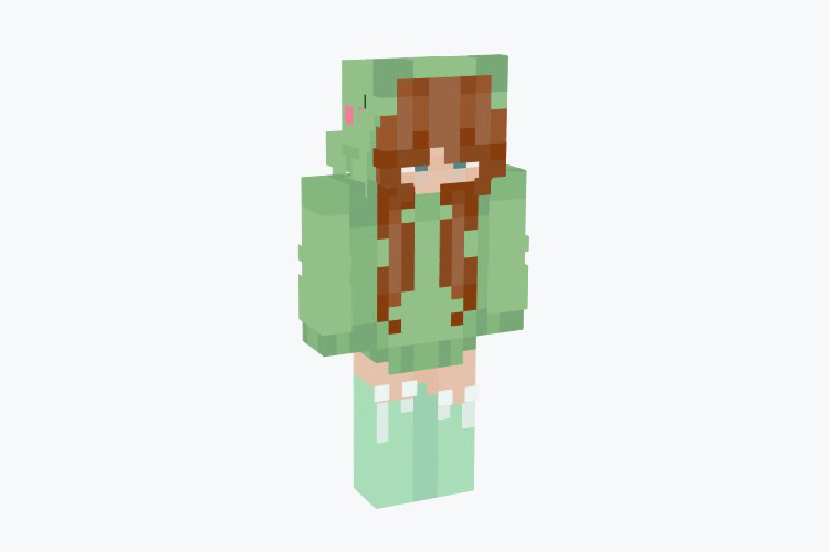 Turtle Hoodie (Girl) Skin For Minecraft