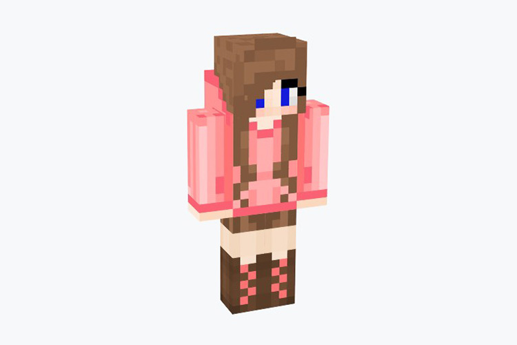 Pink Creeper Hoodie Skin For Minecraft