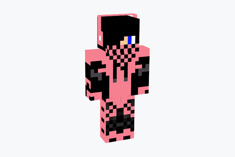 Gamer Boy in Pink Hoodie Skin For Minecraft