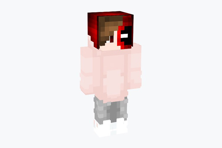 Deadpool with Pink Hoodie Minecraft Skin