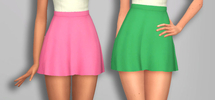 Pink & Green Skater Skirts for The Sims 4