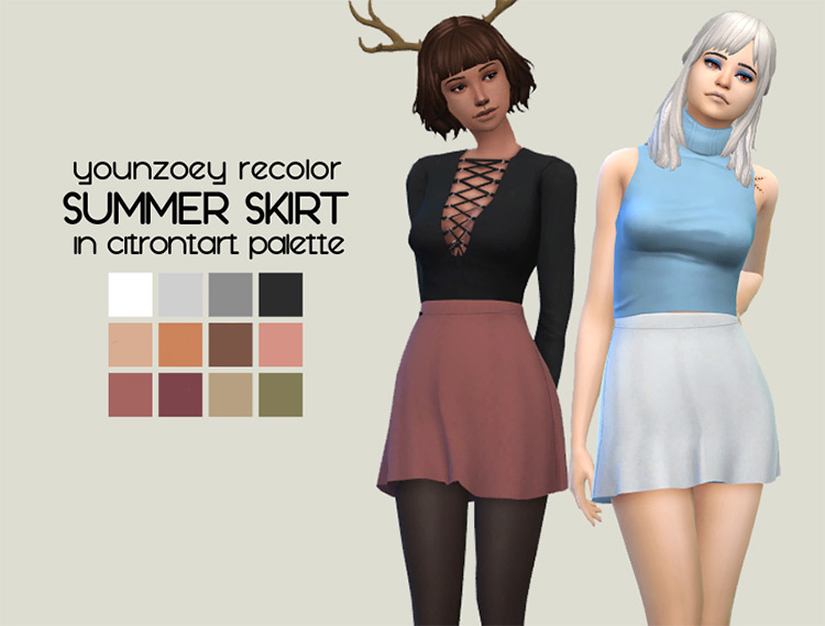 Younzoey Recolor Summer Skirts Set / Sims 4 CC