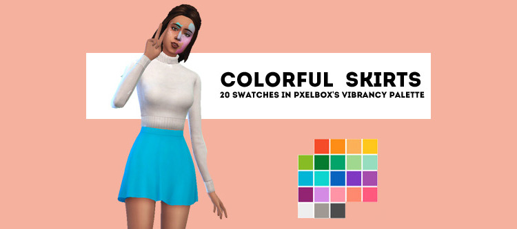 Colorful Skater Skirts by Glowsims / Sims 4 CC