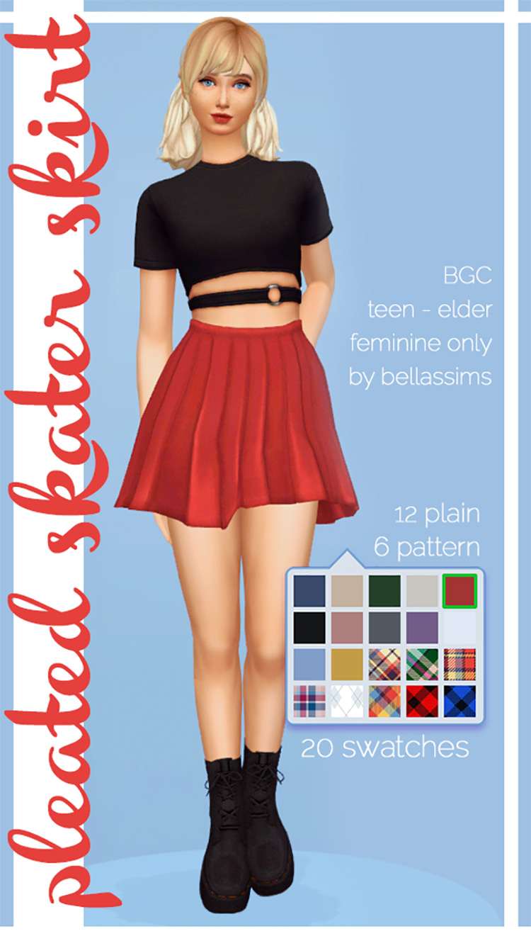 Best Sims 4 Skater Skirt CC  All Free To Download    FandomSpot - 36